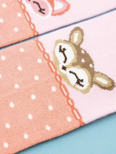 Колготки с рисунком БЭМБИ персик - 2